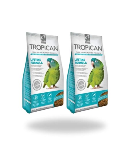 2X1 pienso para loros HAGEN TROPICAN 4 mm. mantenimiento 820 GR